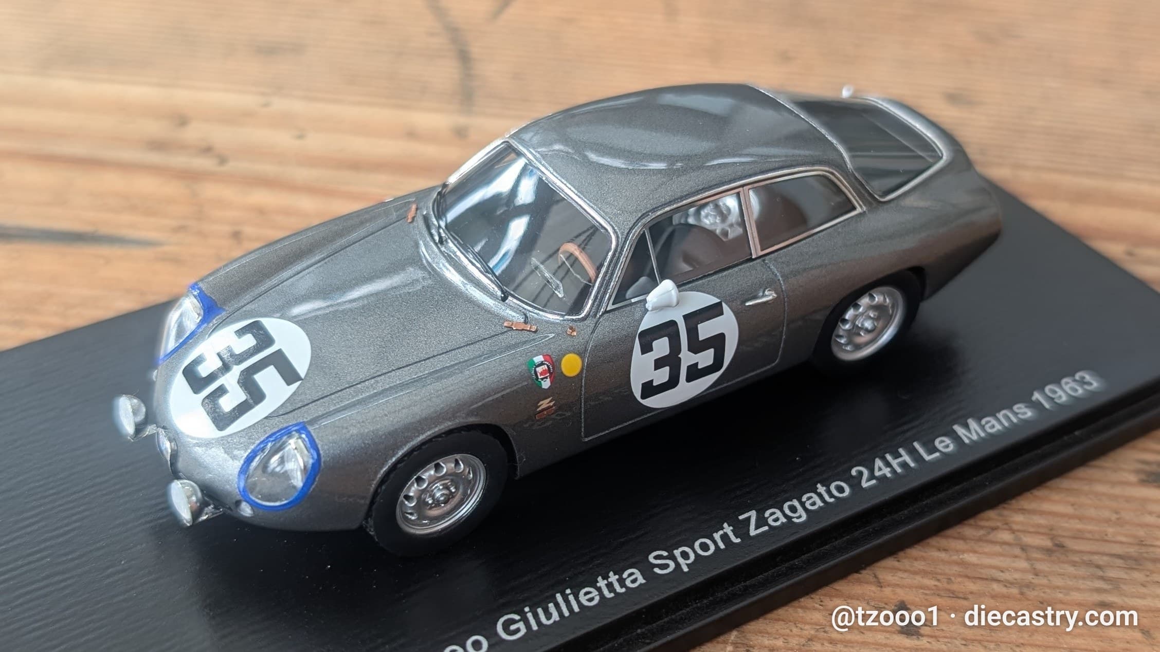 1963 Alfa Romeo Giulietta Sport Zagato / 24H LE Mans 1:43 scale diecast model by SPARK Models in #35