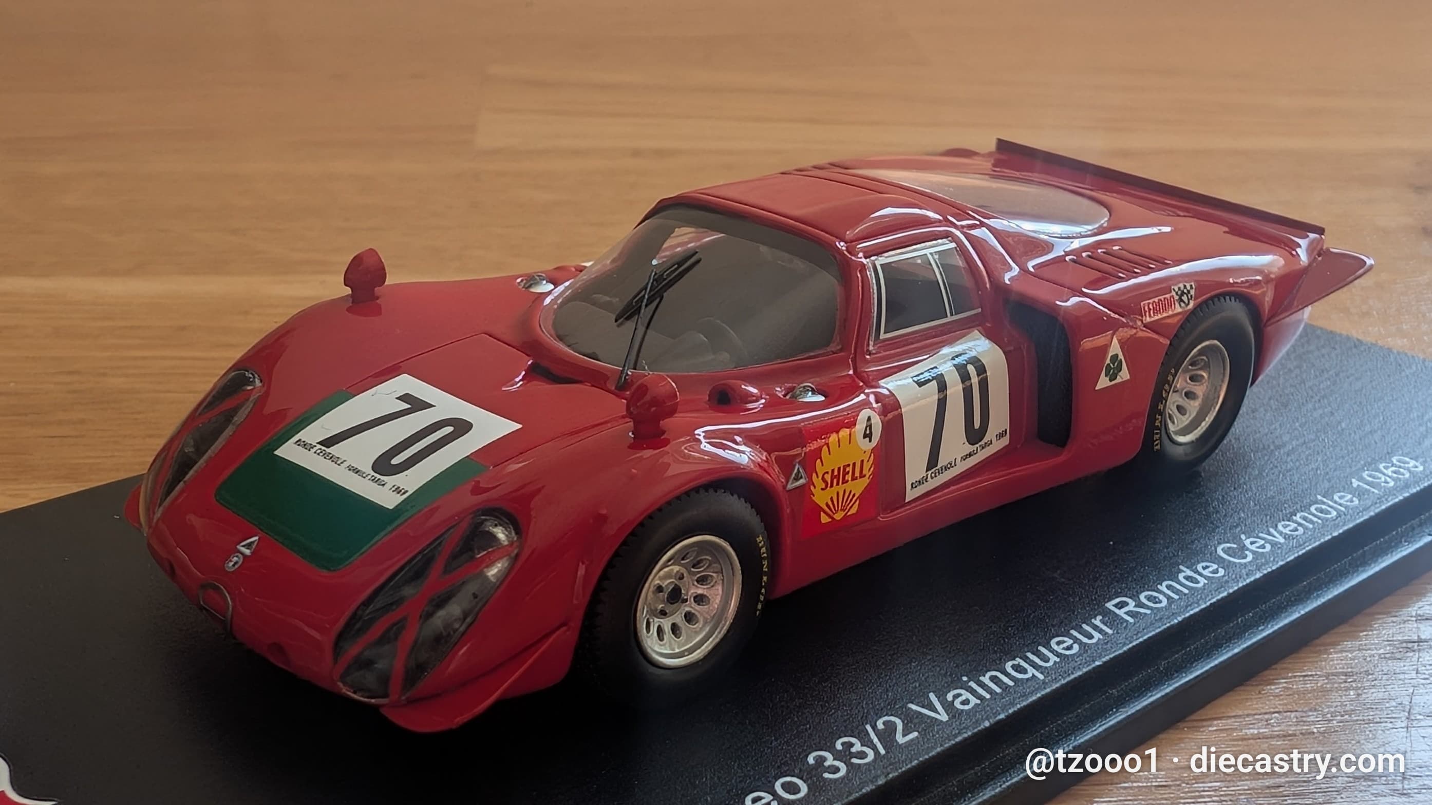 1969 Alfa Romeo 33/2 1:43 scale diecast model by SPARK Models in #70