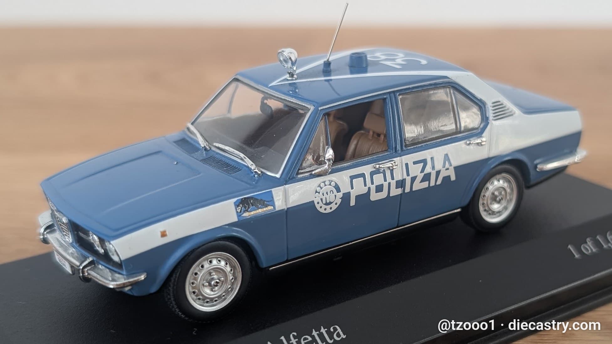 1972 Alfa Romeo Alfetta POLIZIA 1:43 scale diecast model by Minichamps in #38 POLIZIA