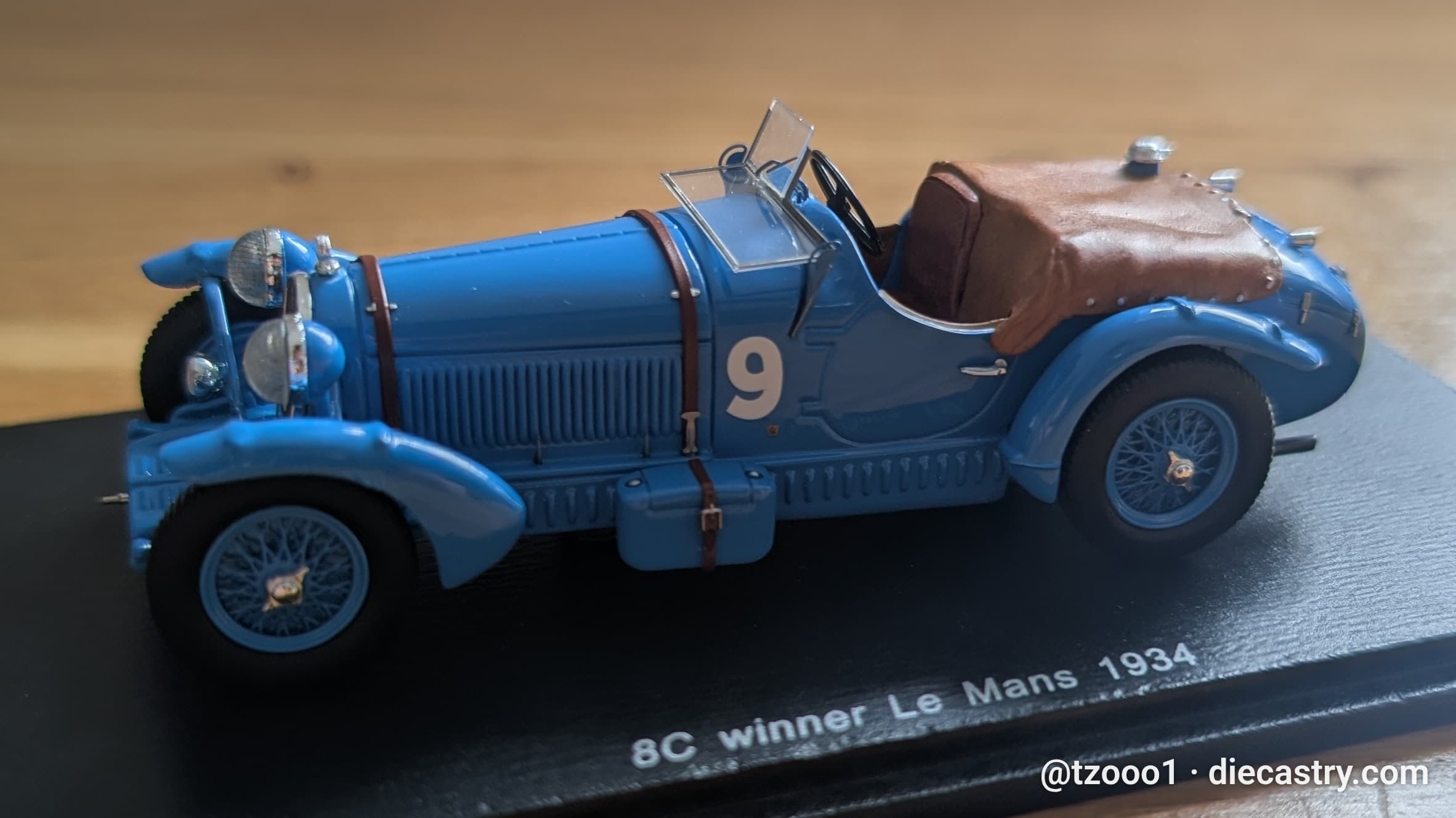 1934 Alfa Romeo 8C LE MANS Winner 1934 1:43 scale diecast model by SPARK Models in #9