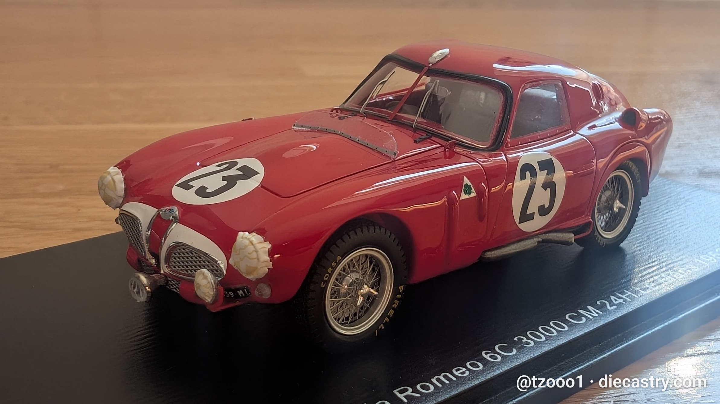 1953 Alfa Romeo 6C 3000 CM 24H LE MANS #23 1:43 scale diecast model by SPARK Models in #23