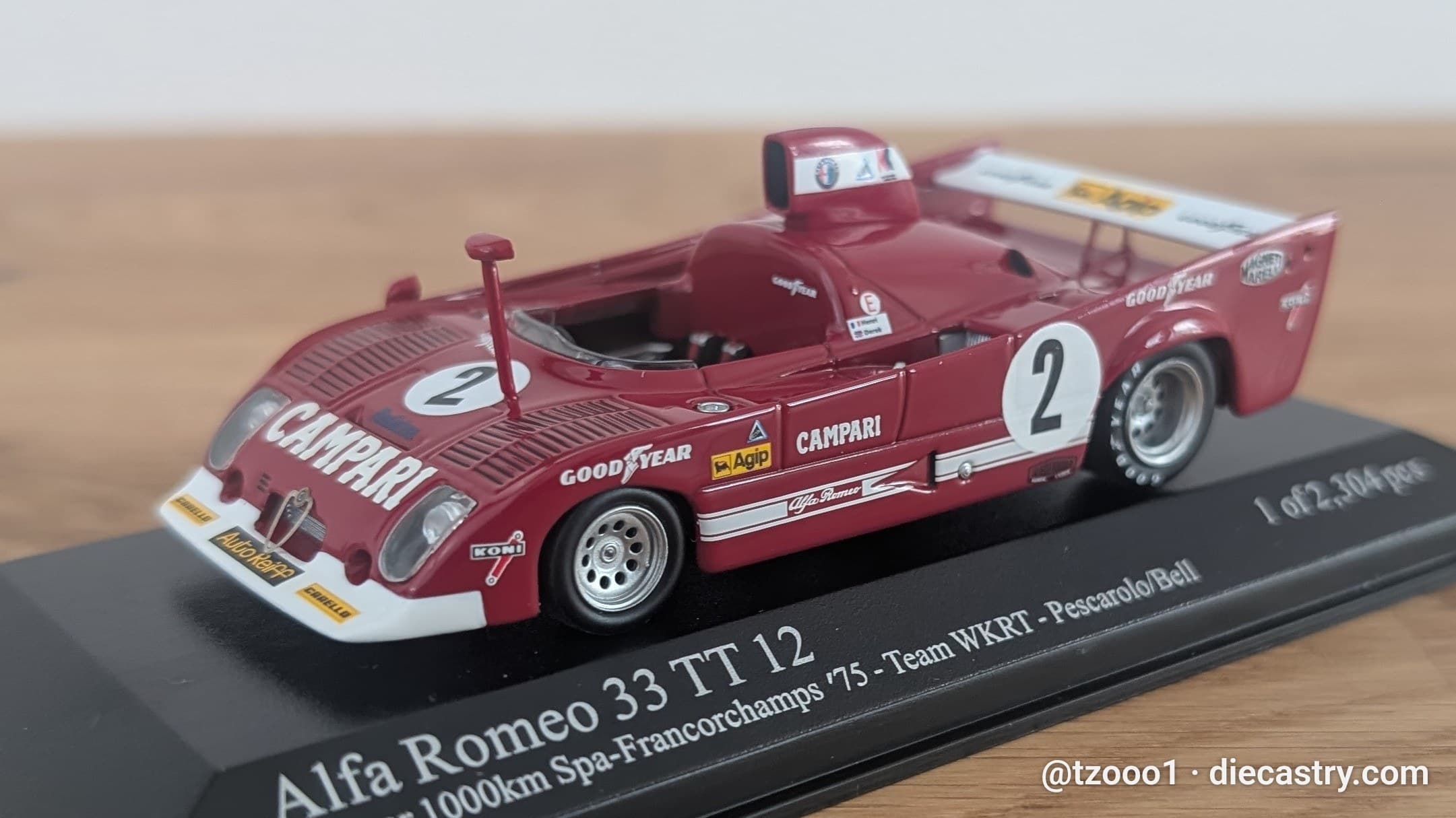 1975 Alfa Romeo 33 TT 12 1:43 scale diecast model by Minichamps in #2