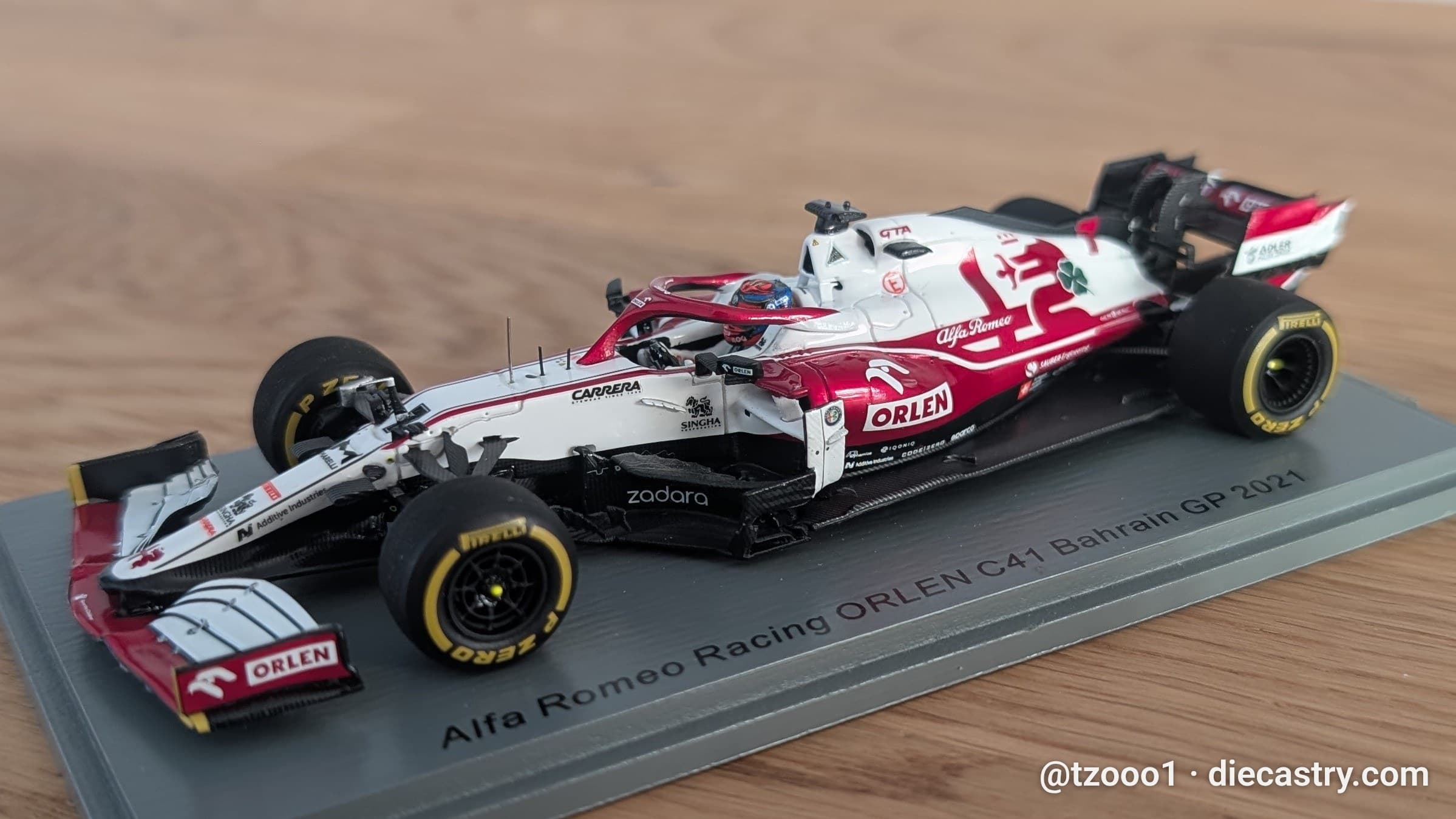 2021 Alfa Romeo Racing Orlen C41 / Bahrain GP 1:43 scale diecast model by SPARK Models in #7