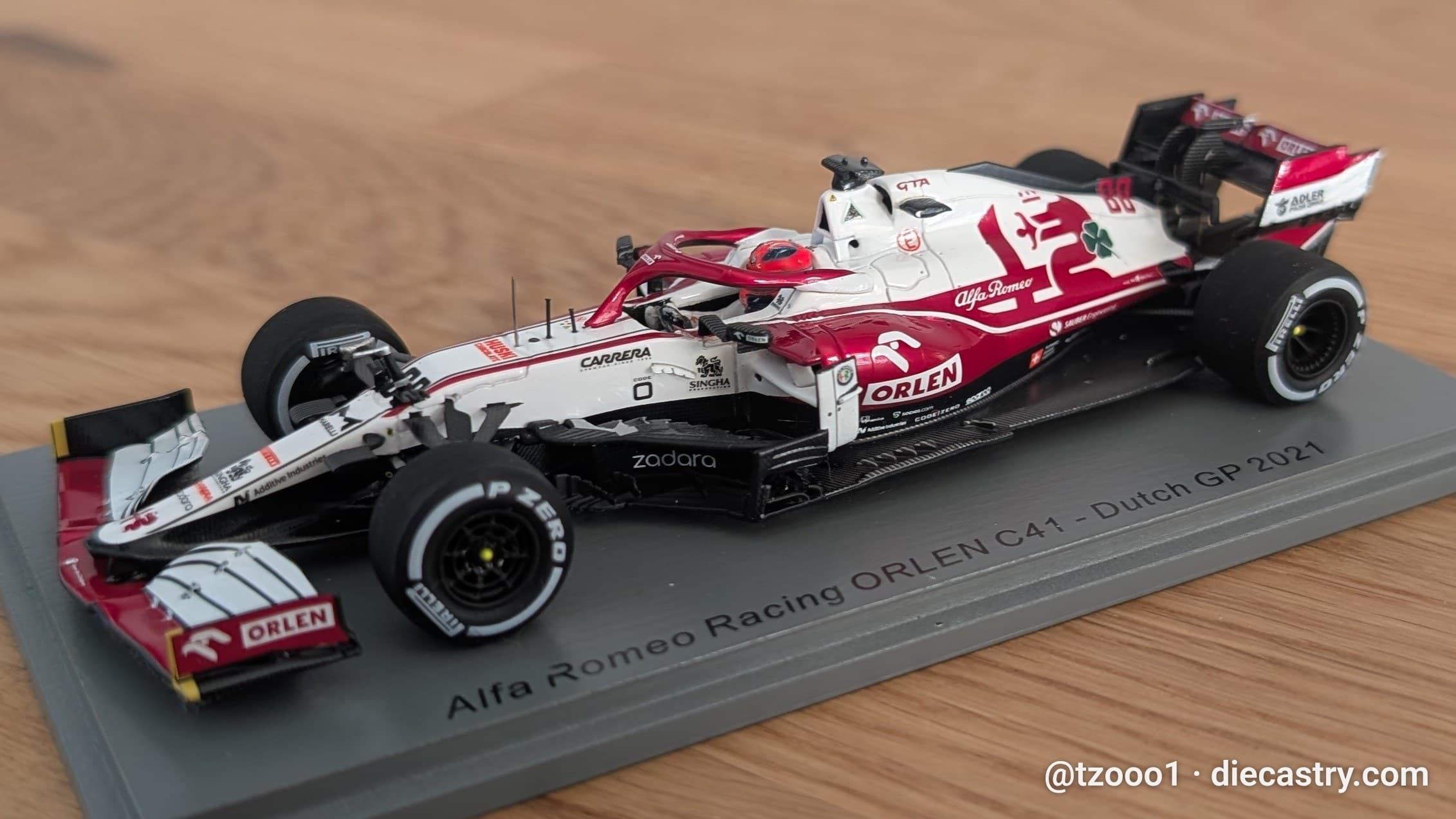 2021 Alfa Romeo Racing Orlen C41 / Dutch GP 1:43 scale diecast model by SPARK Models in #88