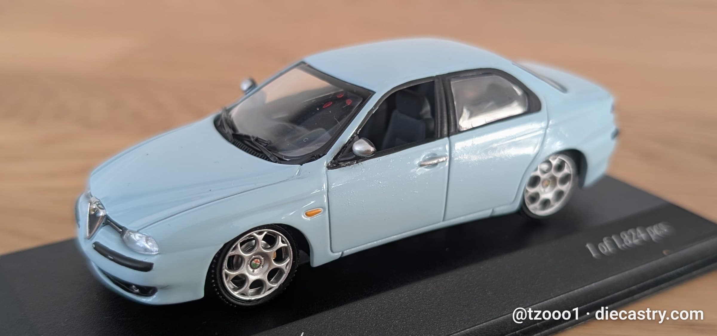 1997 Alfa Romeo 156 1:43 scale diecast model by Minichamps in Azzurro Achille
