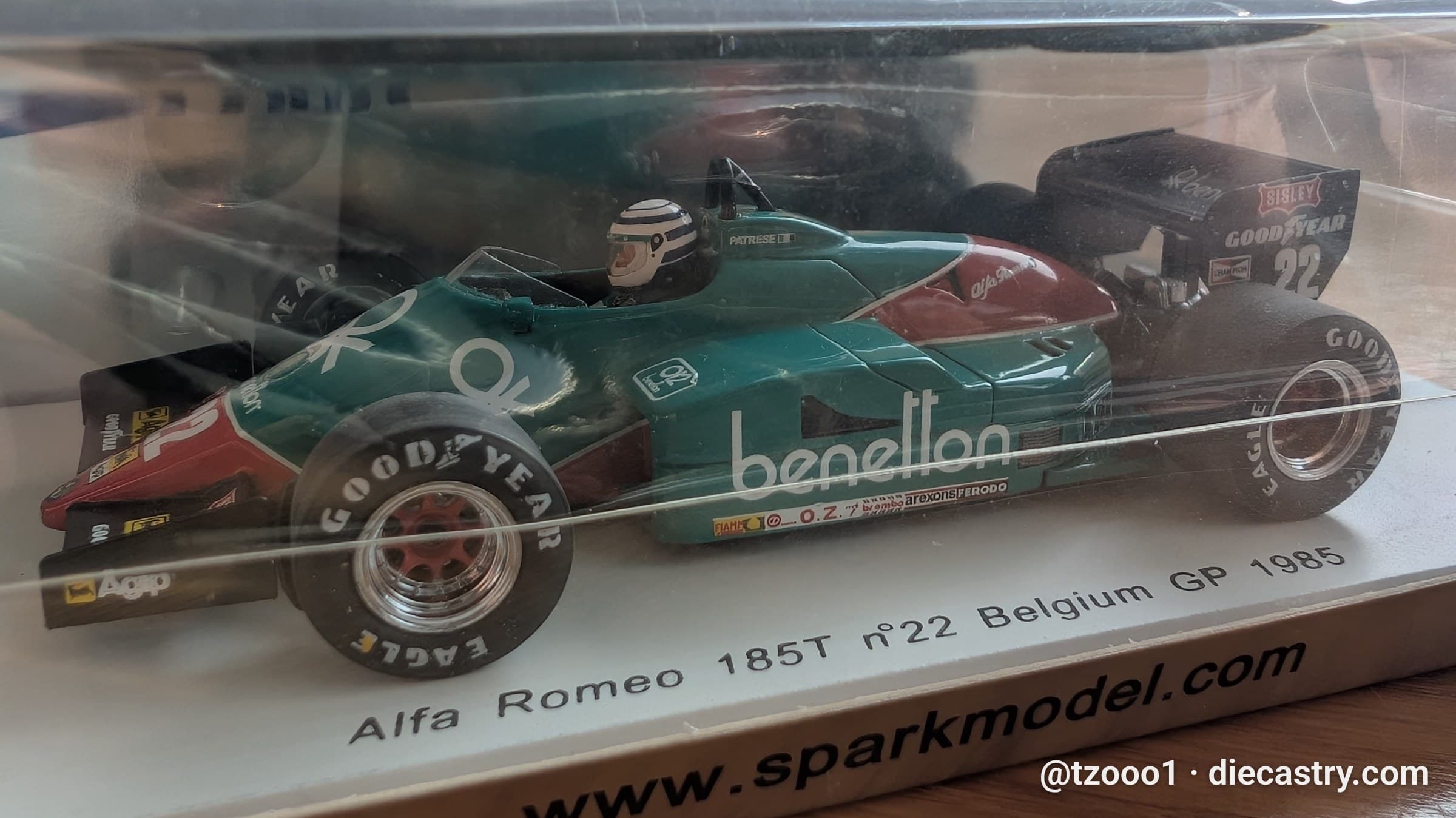 1985 Alfa Romeo 185T Belgium GP 1:43 scale diecast model by SPARK Models in #22