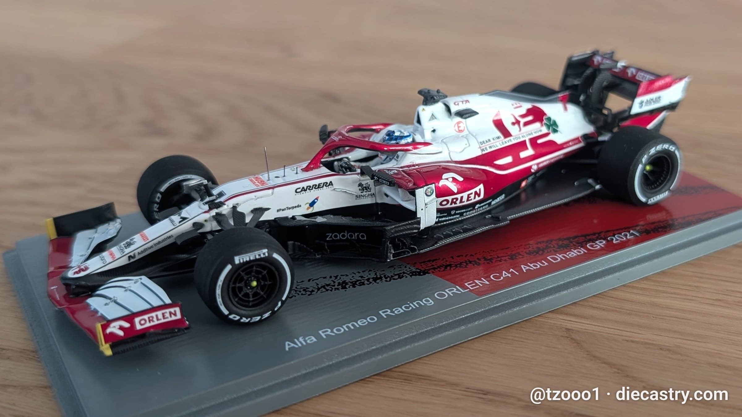 Alfa Romeo Racing Orlen C41 / Abu Dhabi GP 1:43 scale diecast model
