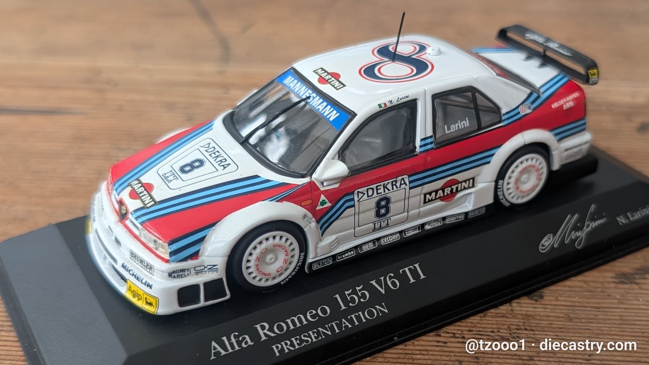 1995 Alfa Romeo 155 V6 Ti 1:43 scale diecast model by Minichamps in #8 martini