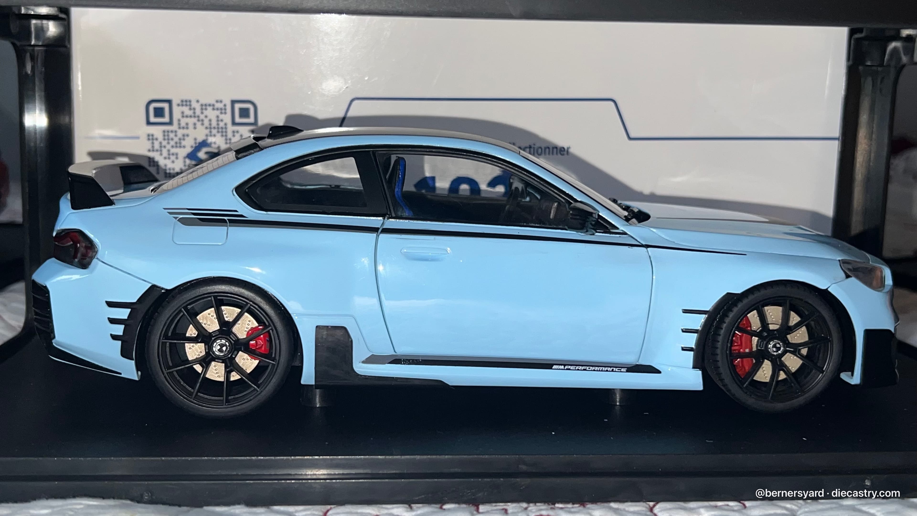 2023 BMW M2 G87 Performance 1:18 scale diecast model by Solido in Zandvoort Blue