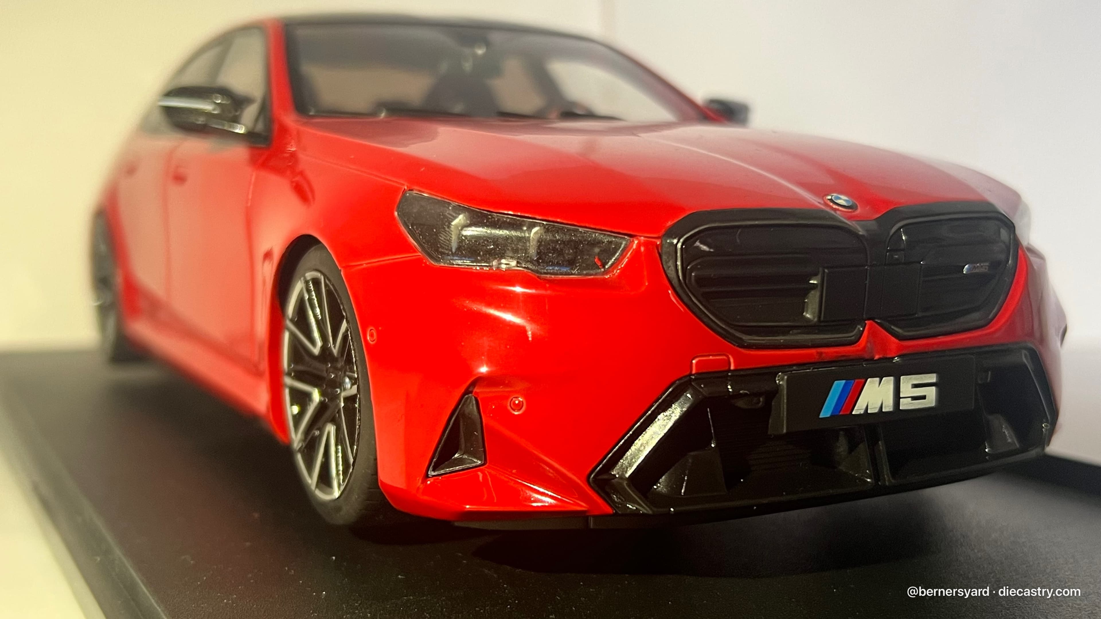 2025 BMW M5 G90 Performance 1:18 scale diecast model by Solido in Fire Red
