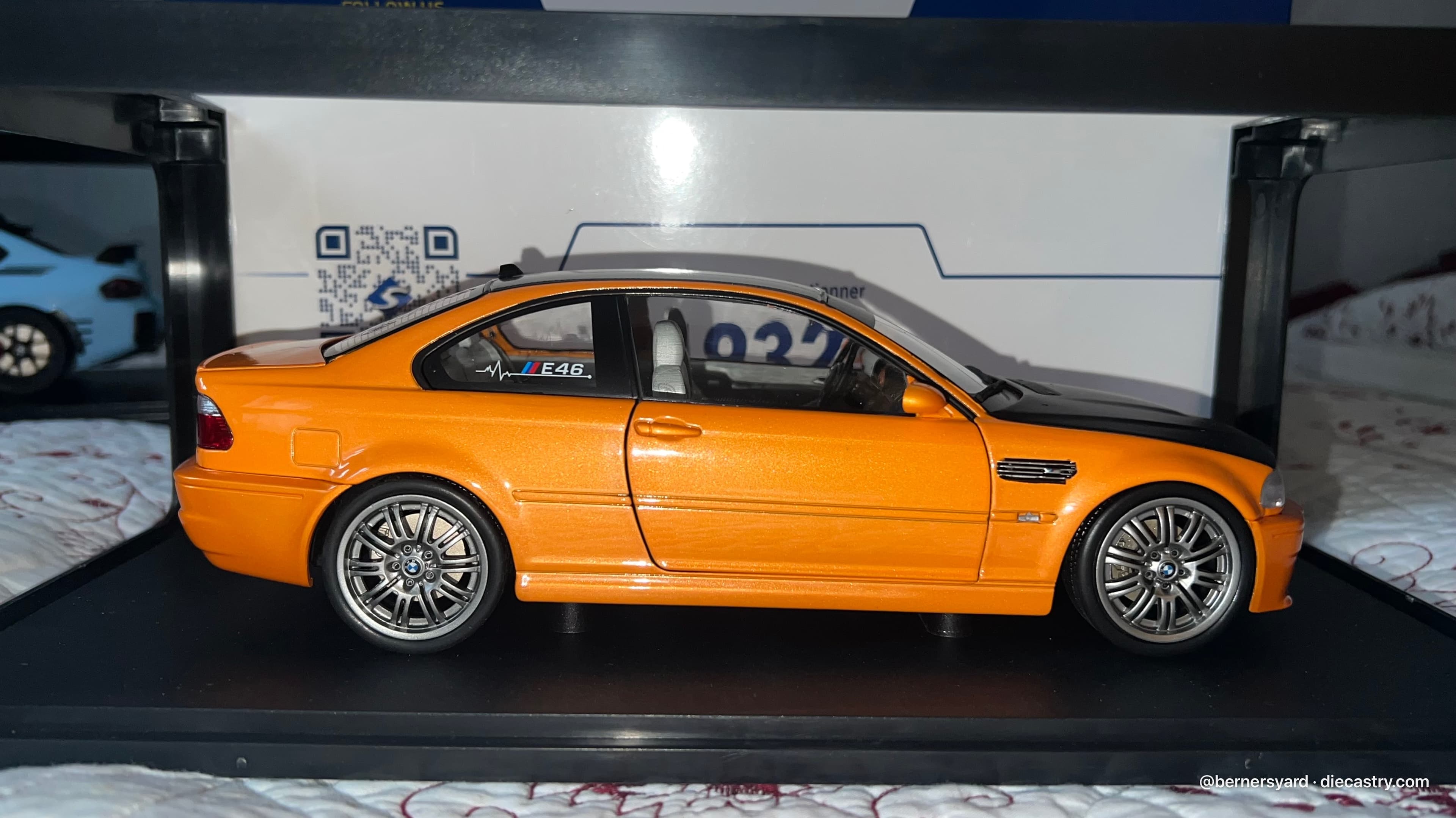 2025 BMW M3 E46 1:18 scale diecast model by Solido in Solido Works Orange