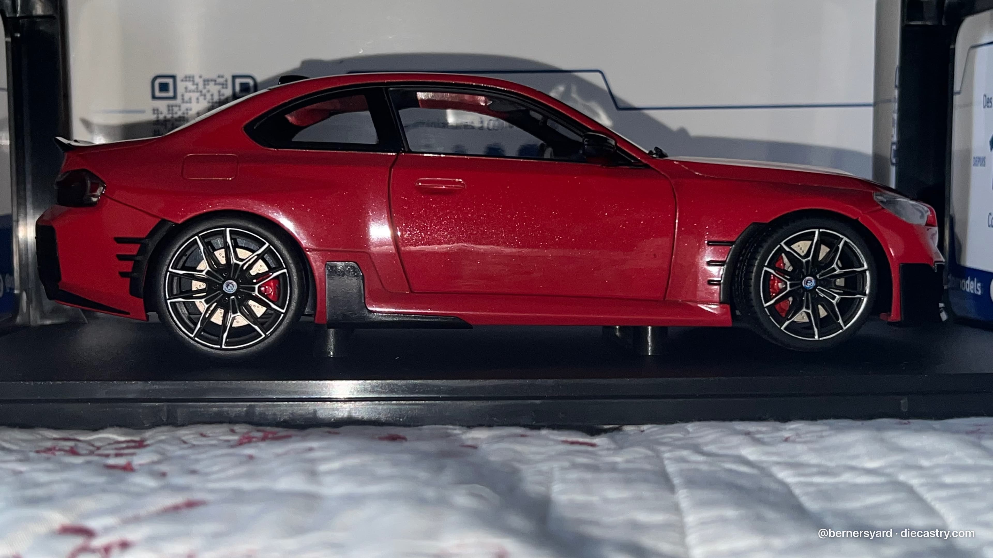 2024 BMW M2 G87 Performance 1:18 scale diecast model by Solido in Toronto Red