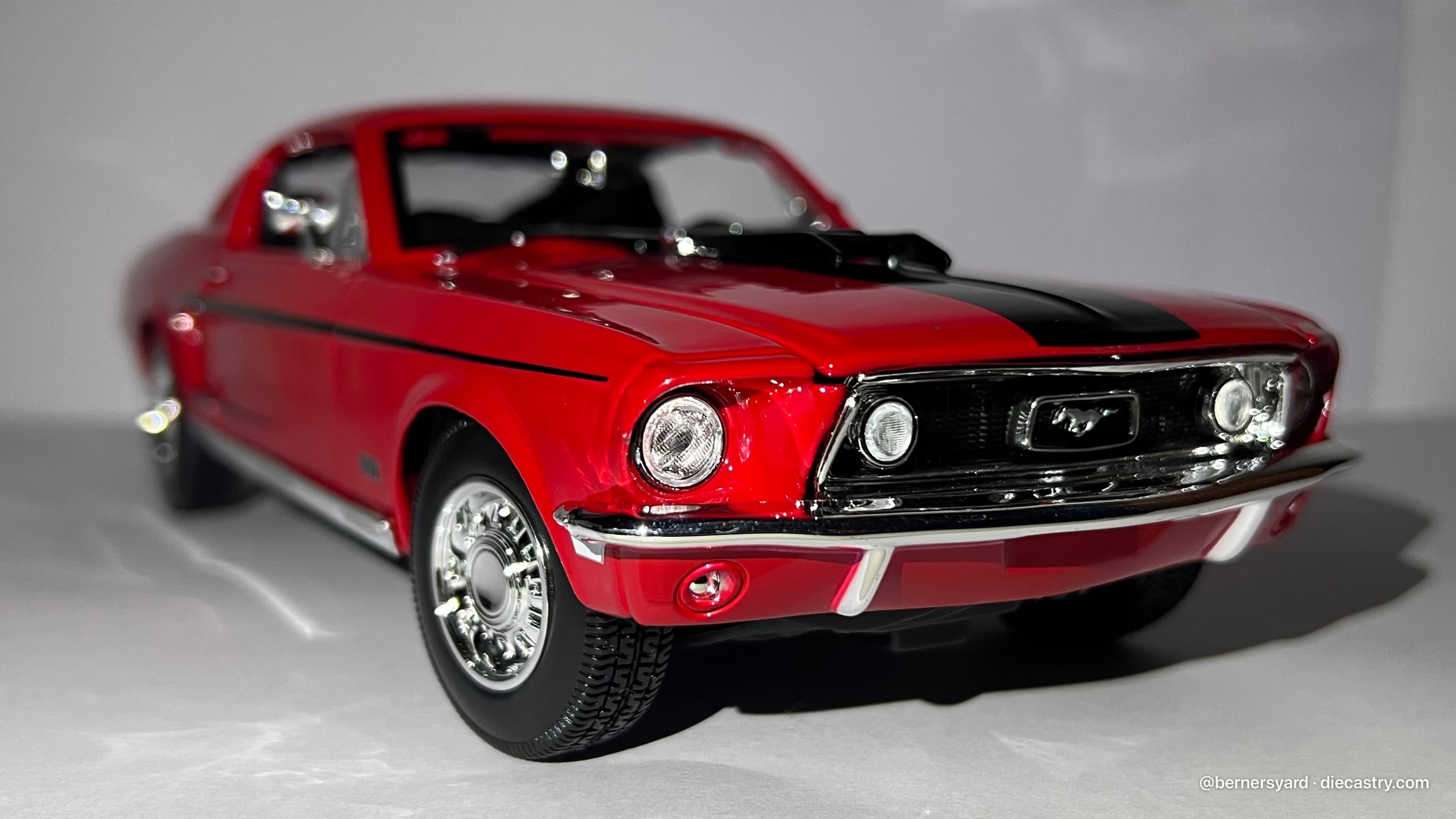 2013 Ford Mustang GT Cobra Jet 68 1:18 scale diecast model by Maisto in Candyapple Red