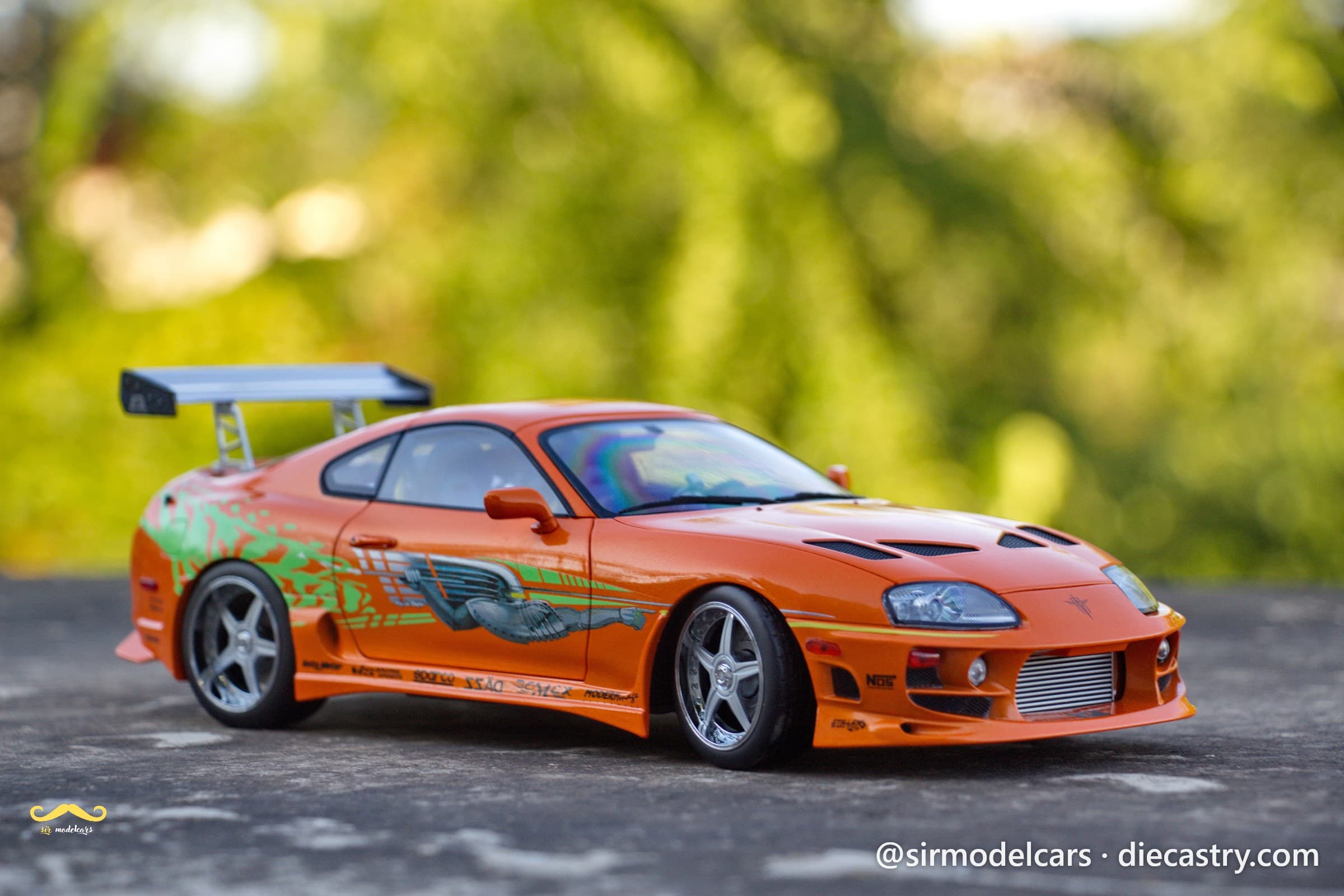 1994 Toyota Supra 1:18 scale diecast model by Kyosho in Orange