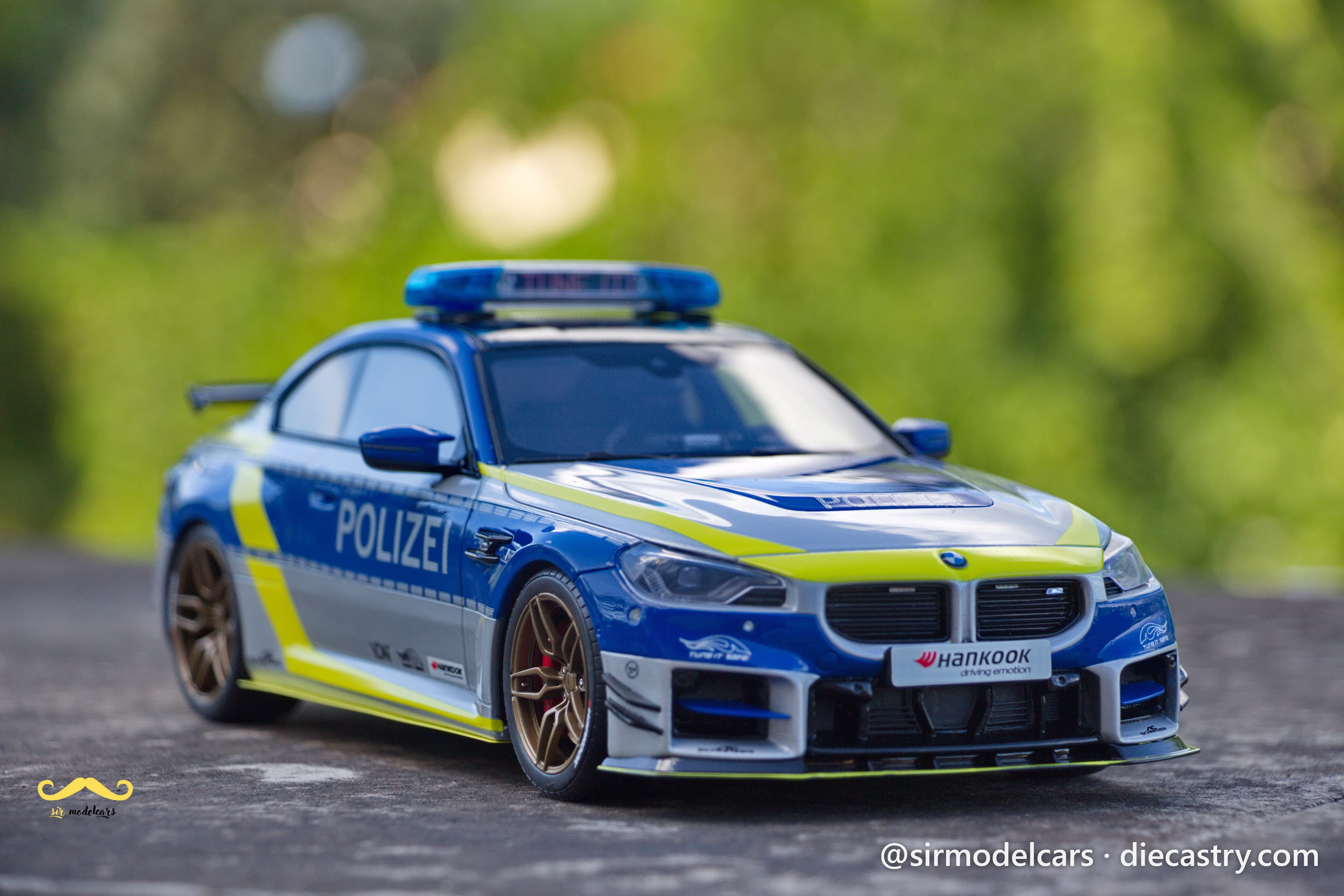 2025 BMW 2-Series M2 ACS2 Sport Coupe Polizei 1:18 scale diecast model by GT Spirit in Blue Silver Yellow