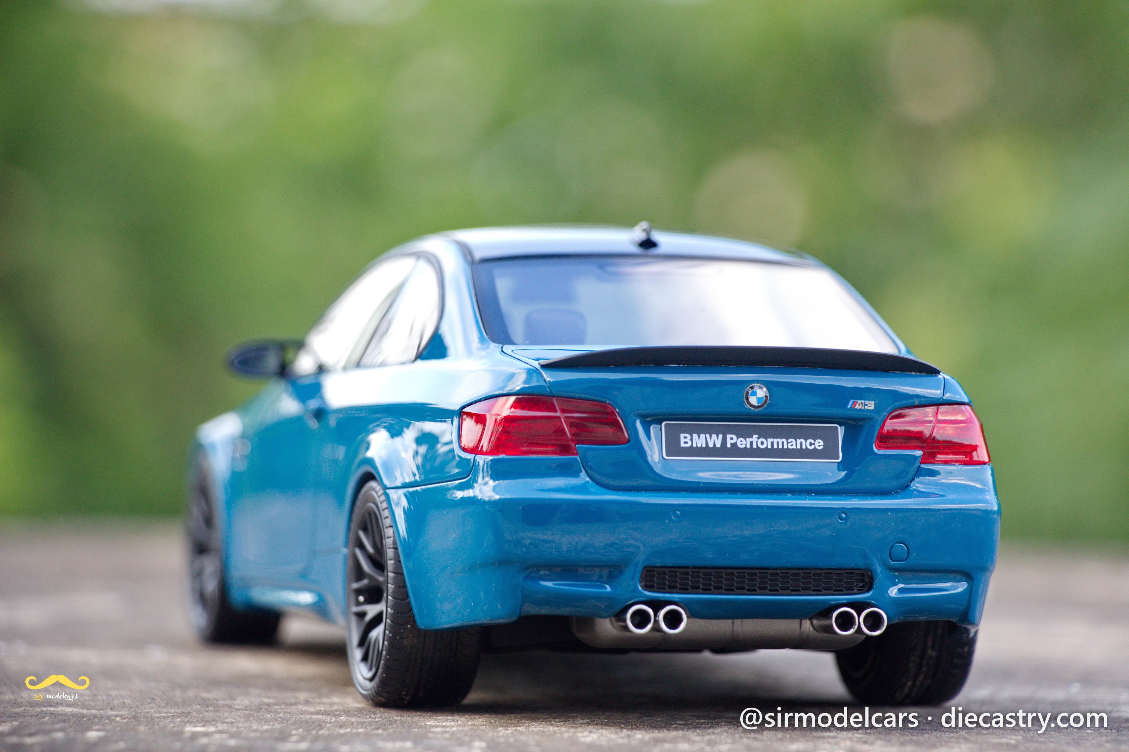 2007 BMW BMW E92 M3 Laguna Seca Blue 1:18 scale diecast model by GT Spirit in Laguna Seca Blue