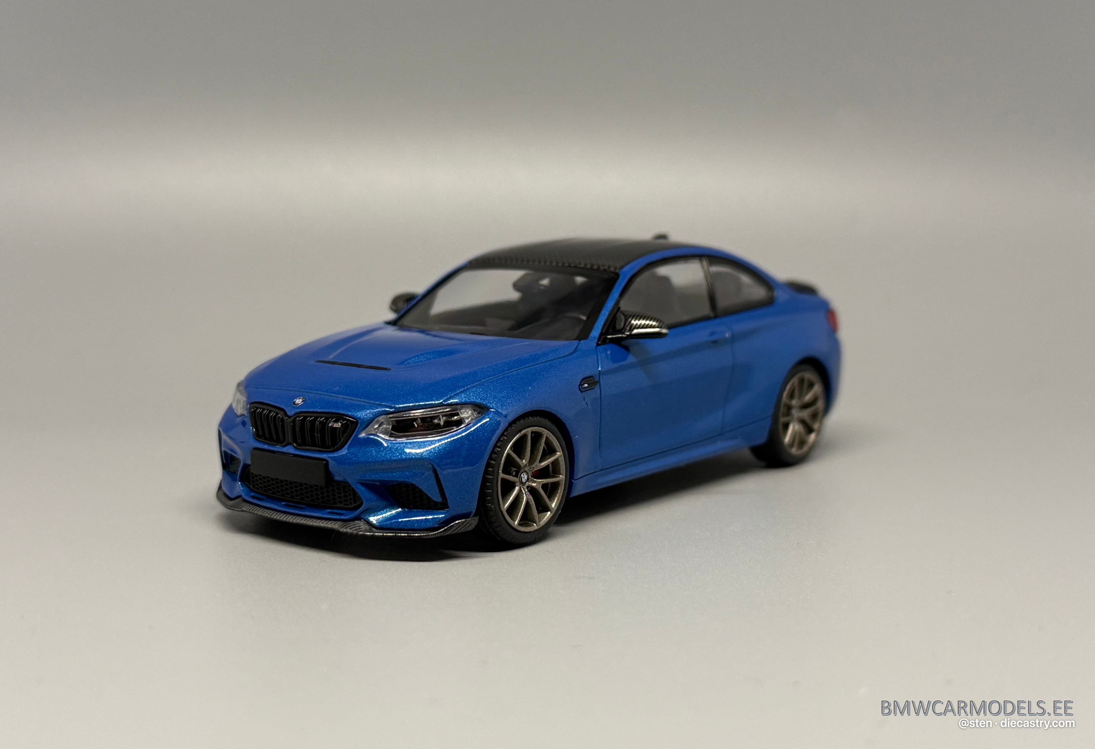 2020 BMW M2 CS 1:43 scale diecast model by Minichamps in Misanoblau metallic