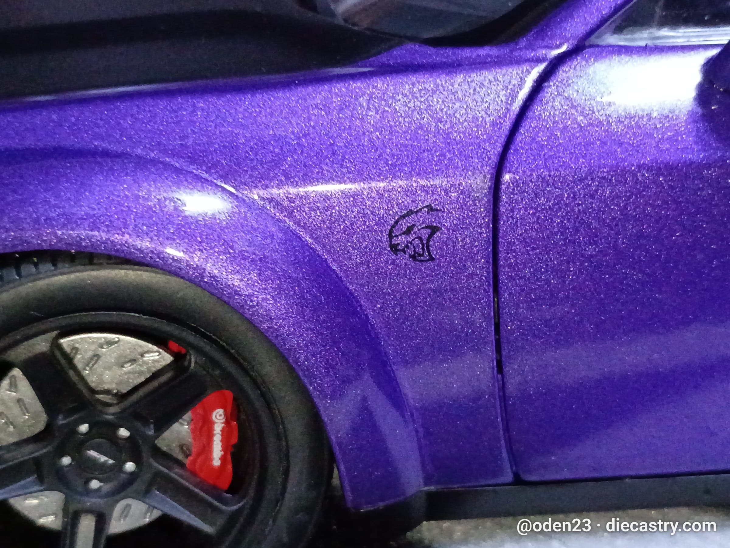 2018 Dodge Challenger SRT Demon 1:18 scale diecast model by Solido in Plum Crazy