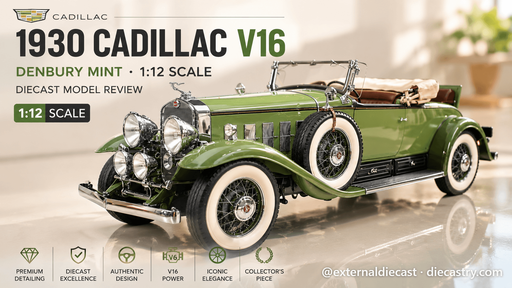 Cadillac V16 1930 1:12 scale diecast by Danbury Mint