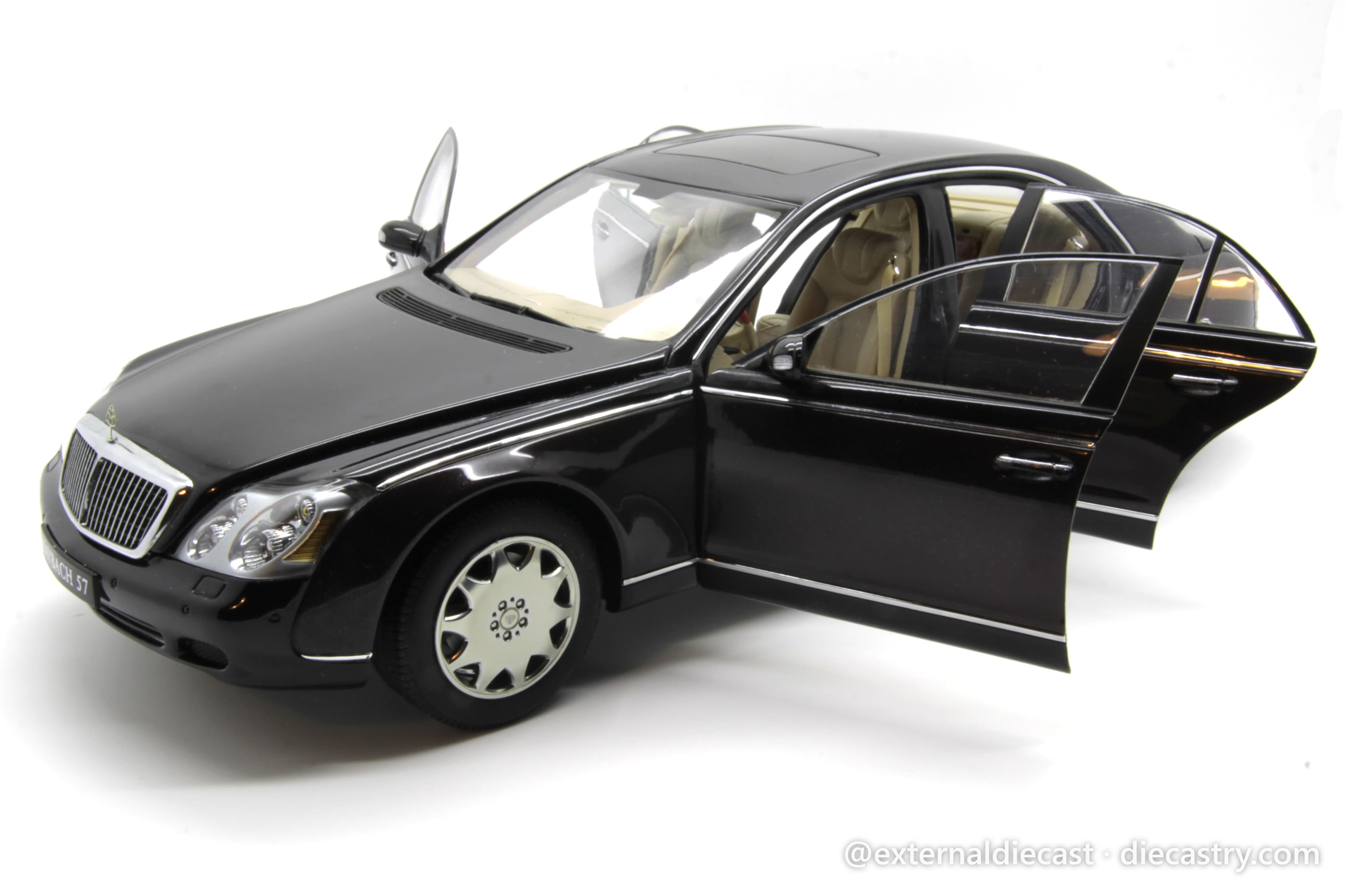 2002 Maybach 57 1:18 scale diecast model by AUTOart in Brown & Black