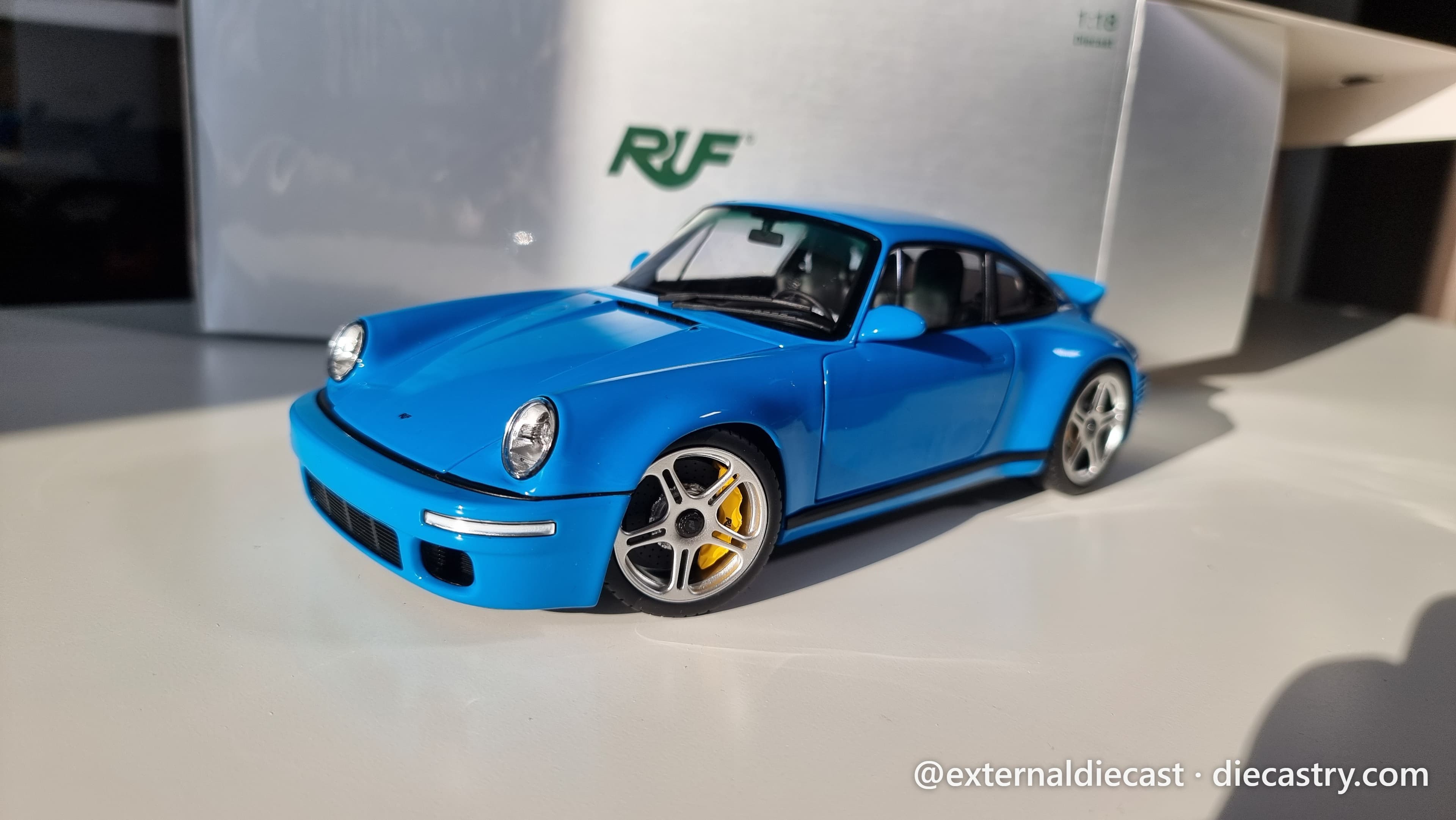 2018 RUF SCR 1:18 scale diecast model by Almost Real in Bavarian Sky Blue