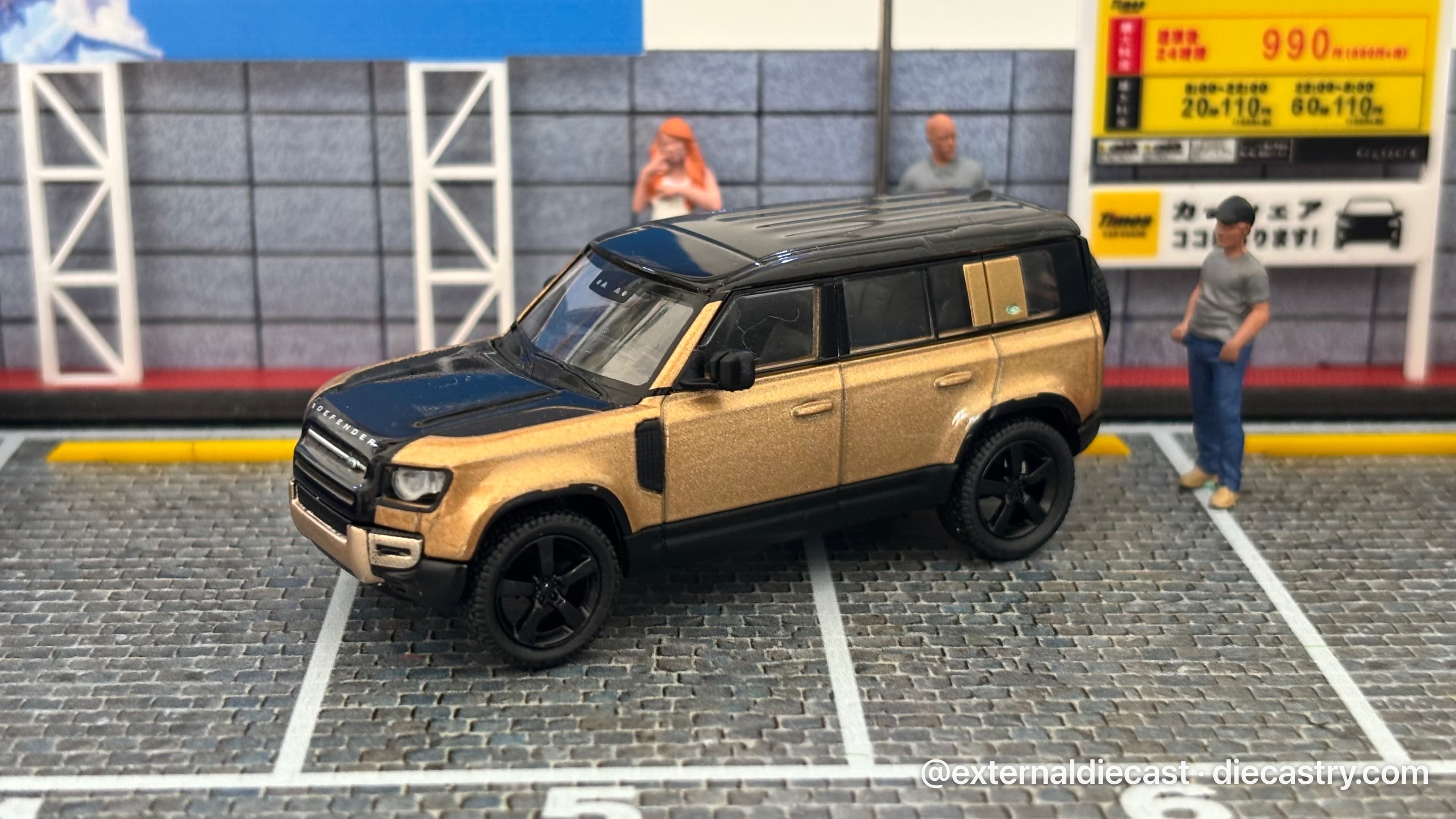 Land Rover Defender 110 1:64 scale diecast model by Tarmac Works in brown metallic
